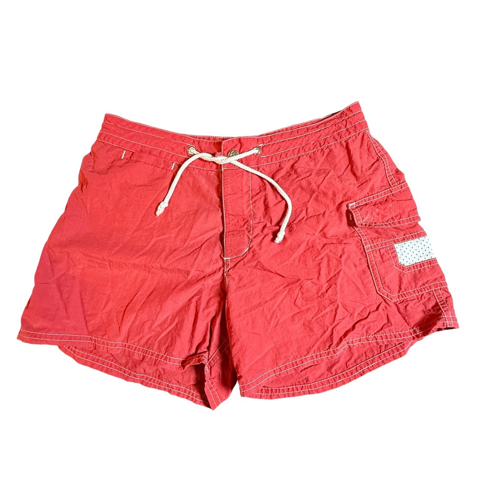 Ocean Pacific OP Red‎ Nylon Board Shorts Vintage Cargo Pocket 9 Surf Coastal Y2K